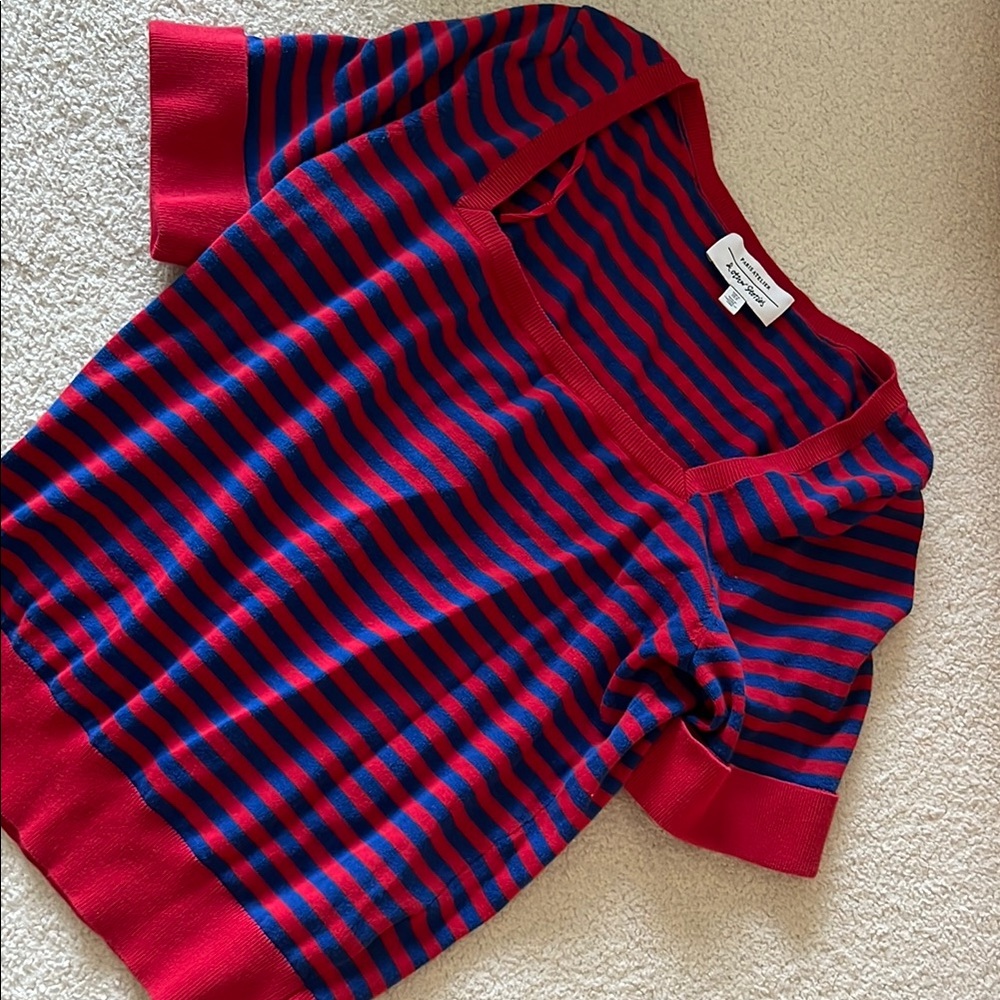 & Other Stories Red and Blue Striped Top